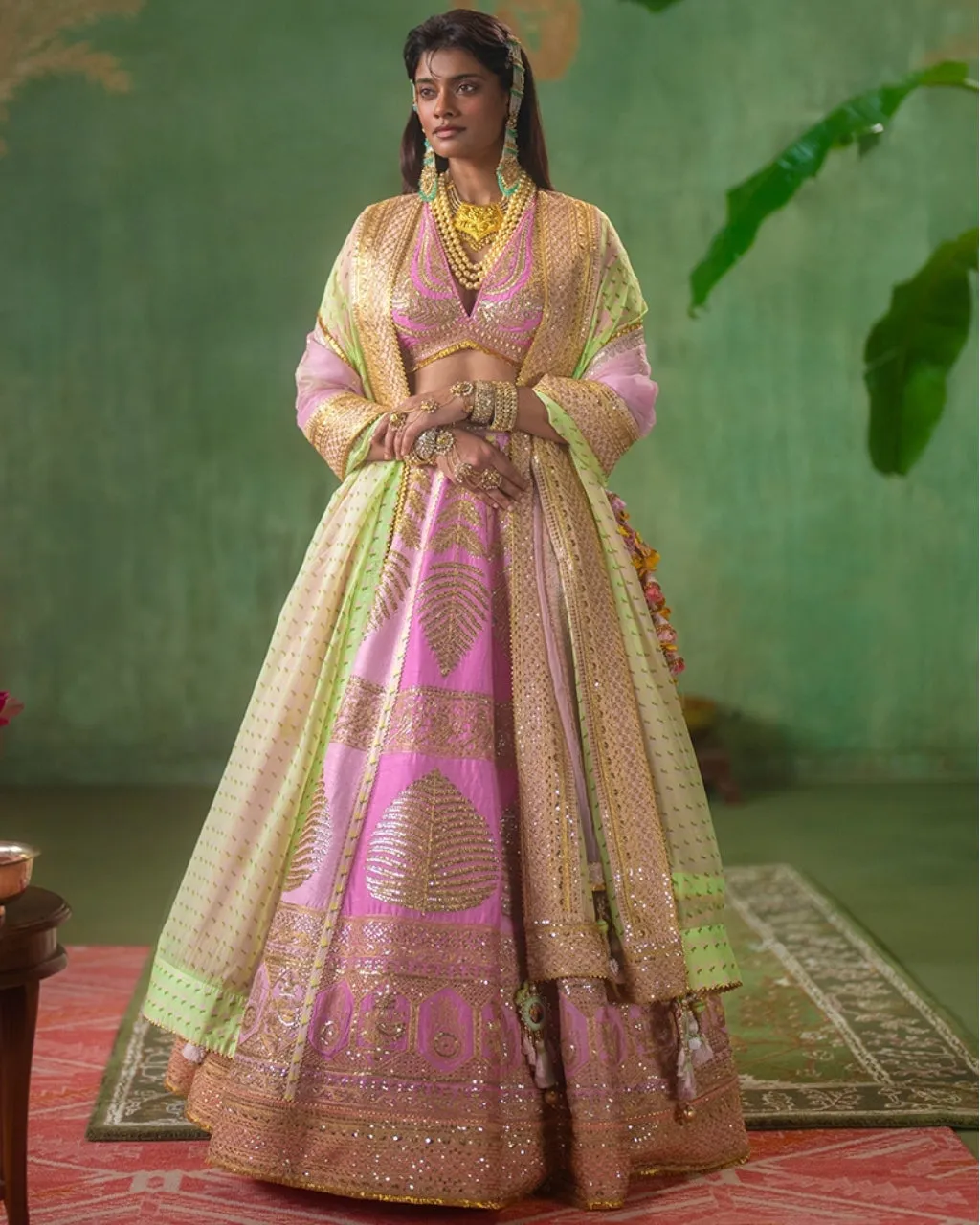 Barfi Pink Paan Patti Lehenga Set