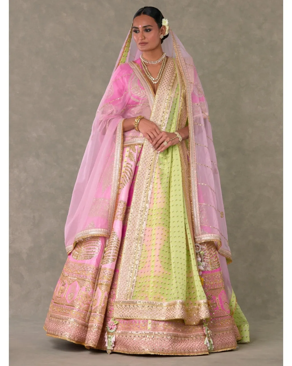 Barfi Pink Paan Patti Lehenga Set