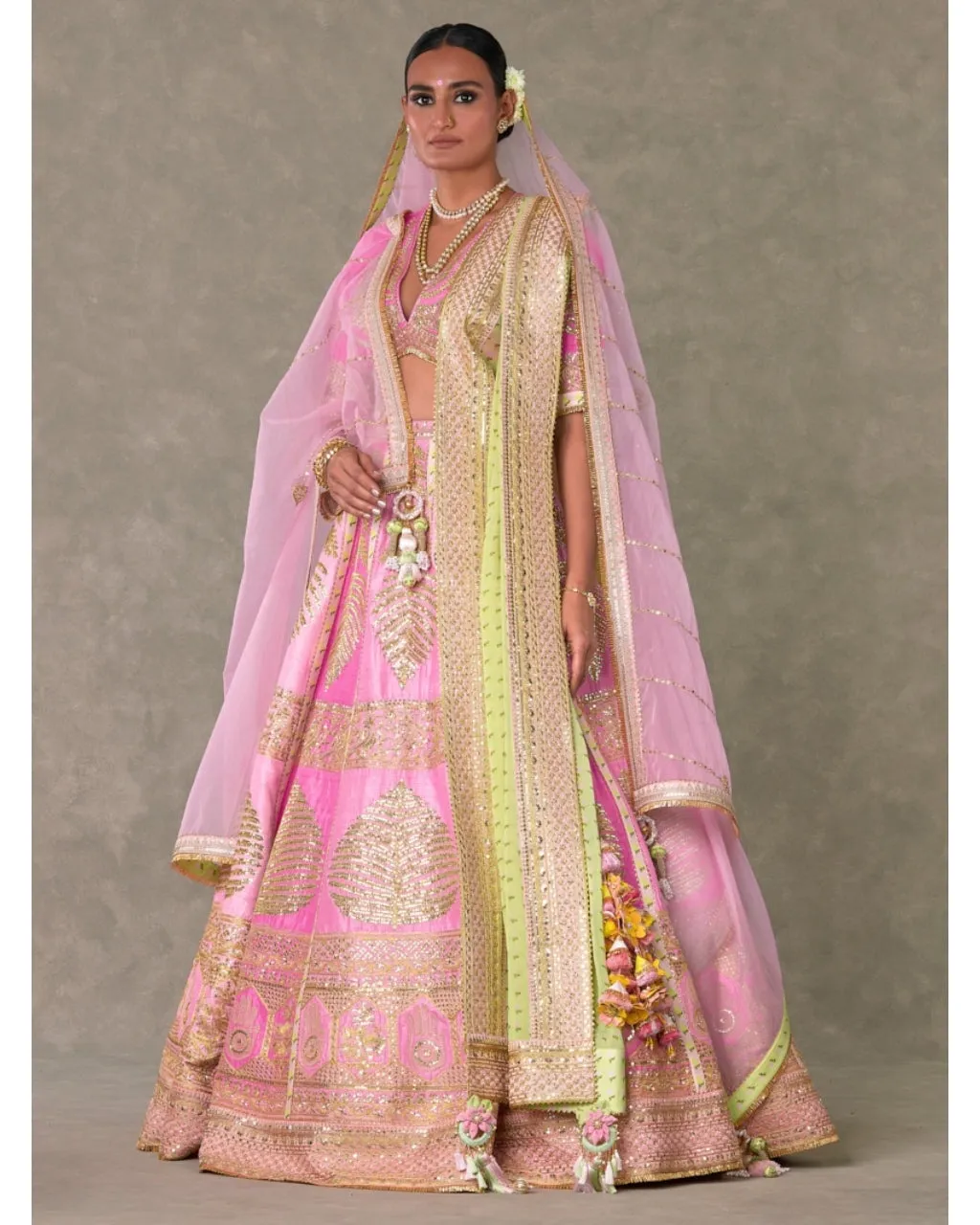 Barfi Pink Paan Patti Lehenga Set