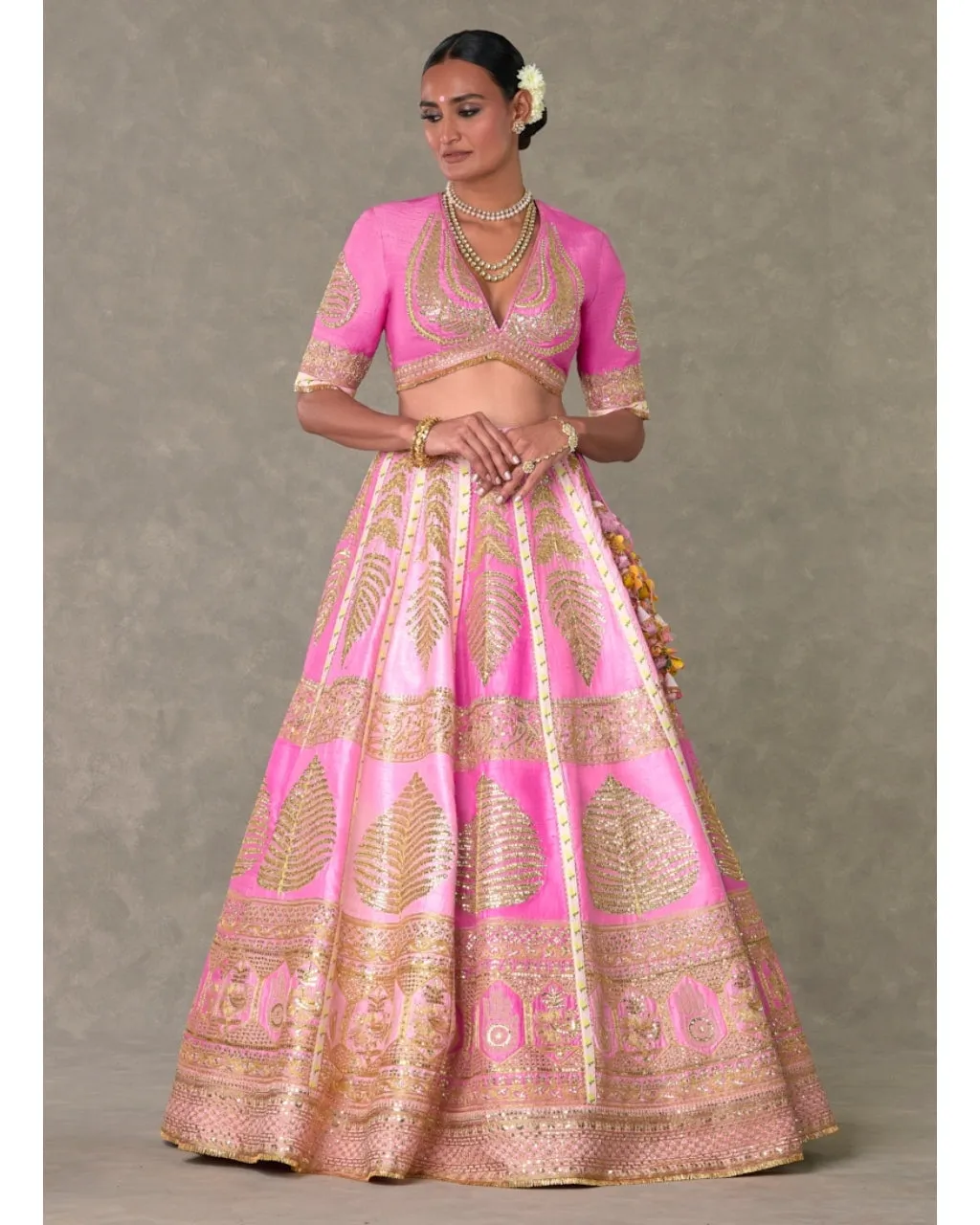 Barfi Pink Paan Patti Lehenga Set