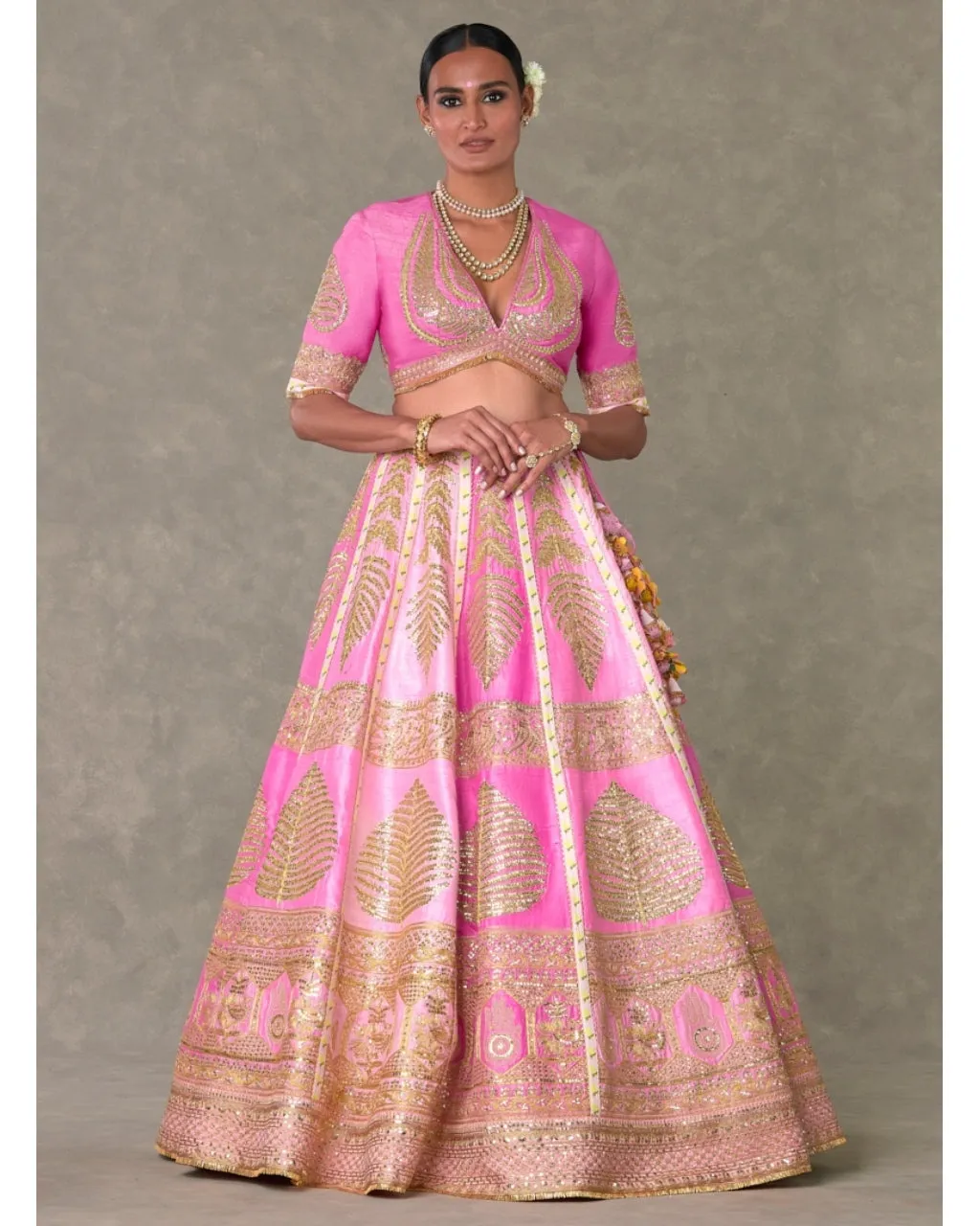 Barfi Pink Paan Patti Lehenga Set