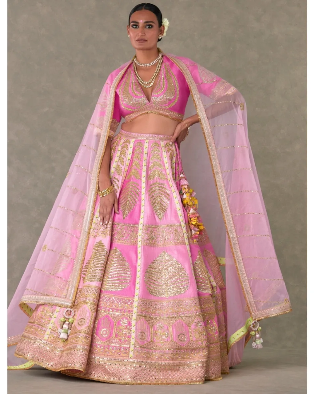 Barfi Pink Paan Patti Lehenga Set