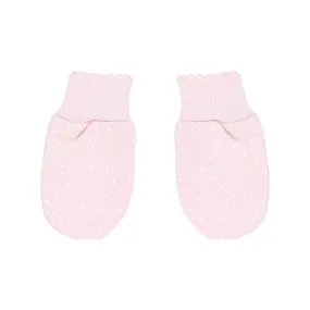 Basic Dots Mittens Pink/White