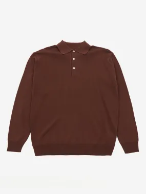 Beams Plus Knit Polo 12G - Brown