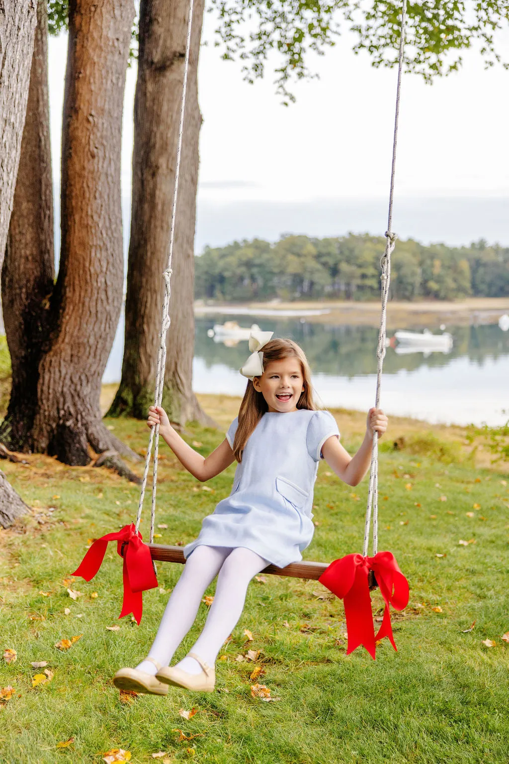 Beaufort Bonnet Betts Bow Dress, Beale Street Blue Herringbone