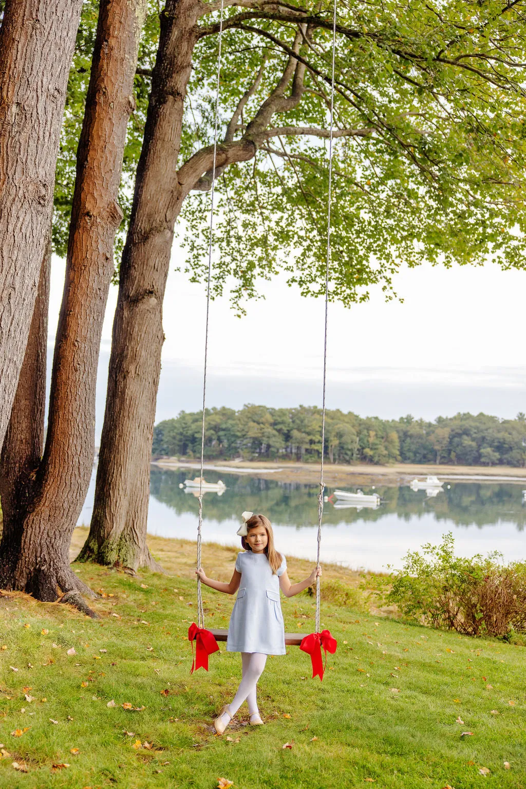 Beaufort Bonnet Betts Bow Dress, Beale Street Blue Herringbone