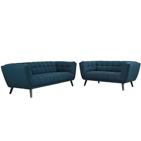 Bestow 2 Piece Upholstered Fabric Sofa and Loveseat Set