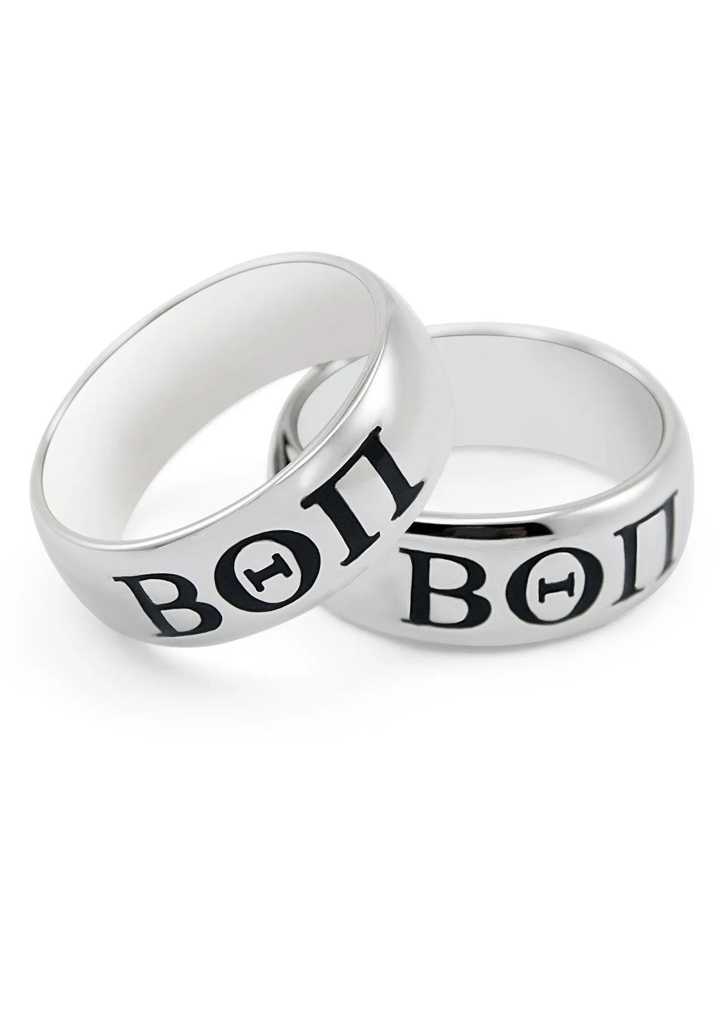 Beta Theta Pi Sterling Silver Wide Band Ring