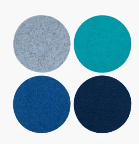 Bierfilzl Merino Wool Felt Round Coaster Multi 4 Pack Ocean