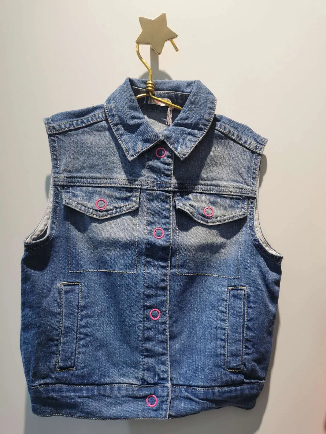 Billieblush Girls Blue Sleeveless Denim Jacket