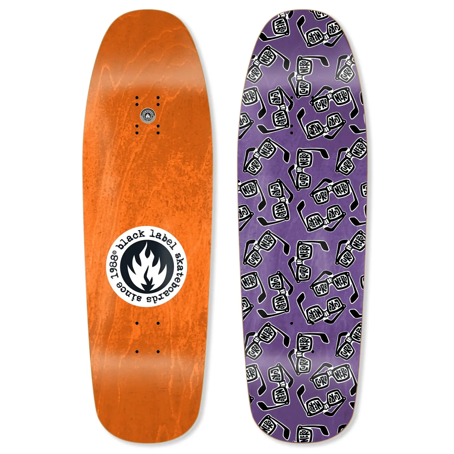 Black Label Skateboards Curb Nerd Skateboard Deck 9.63 - Assorted Stains