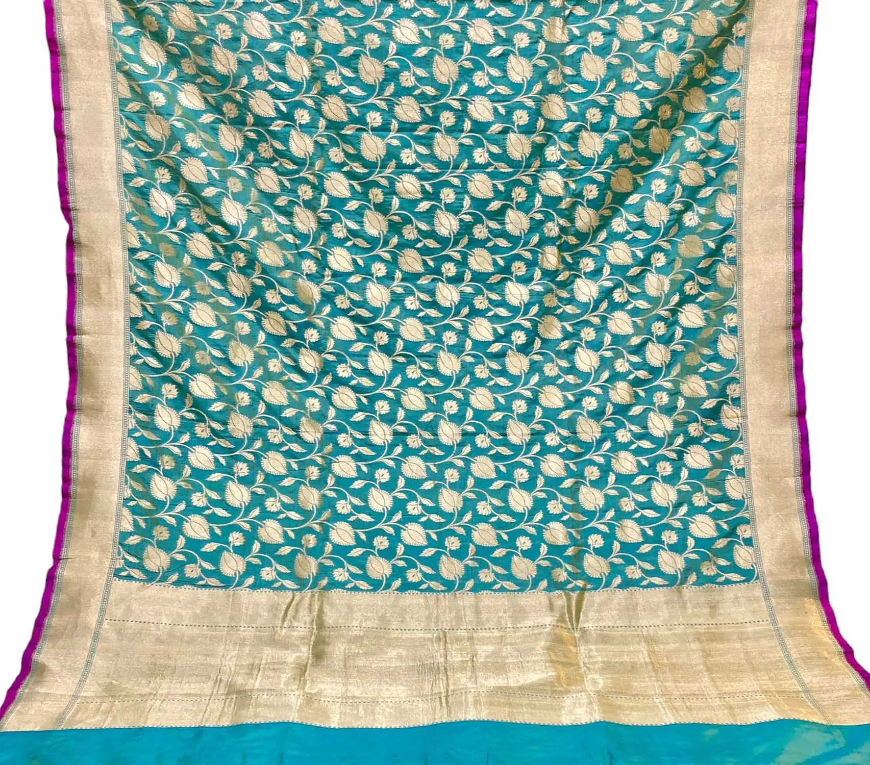 Blue Banarasi Handloom Pure Katan Silk Dupatta