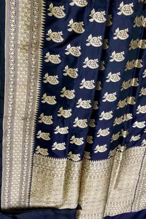 Blue Banarasi Handloom Pure Katan Silk Saree