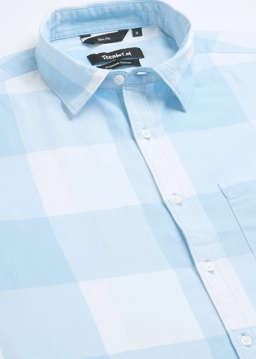 Blue Check Mens Full Sleeve Shirt