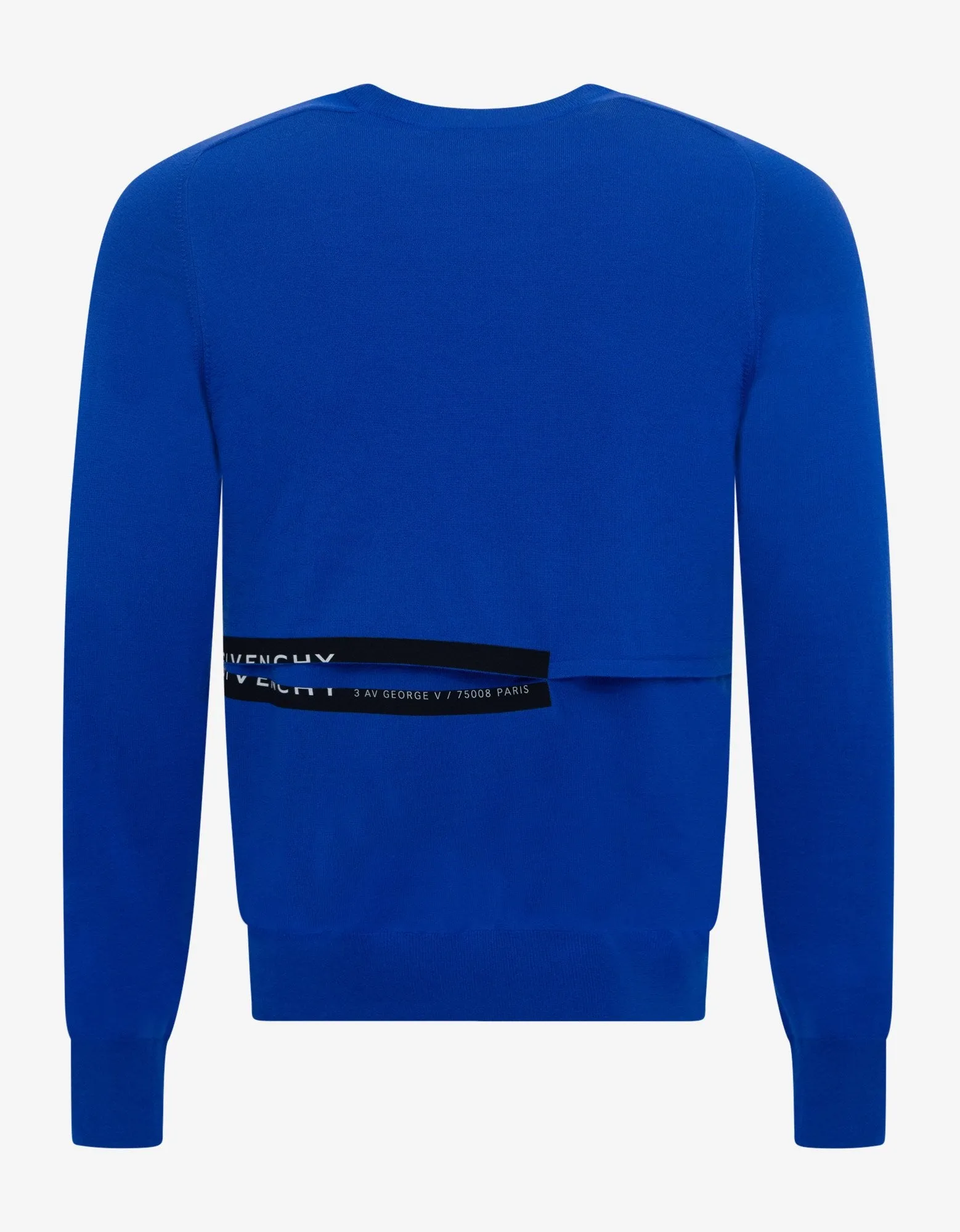 Blue Cut Out Detail Wool Sweater