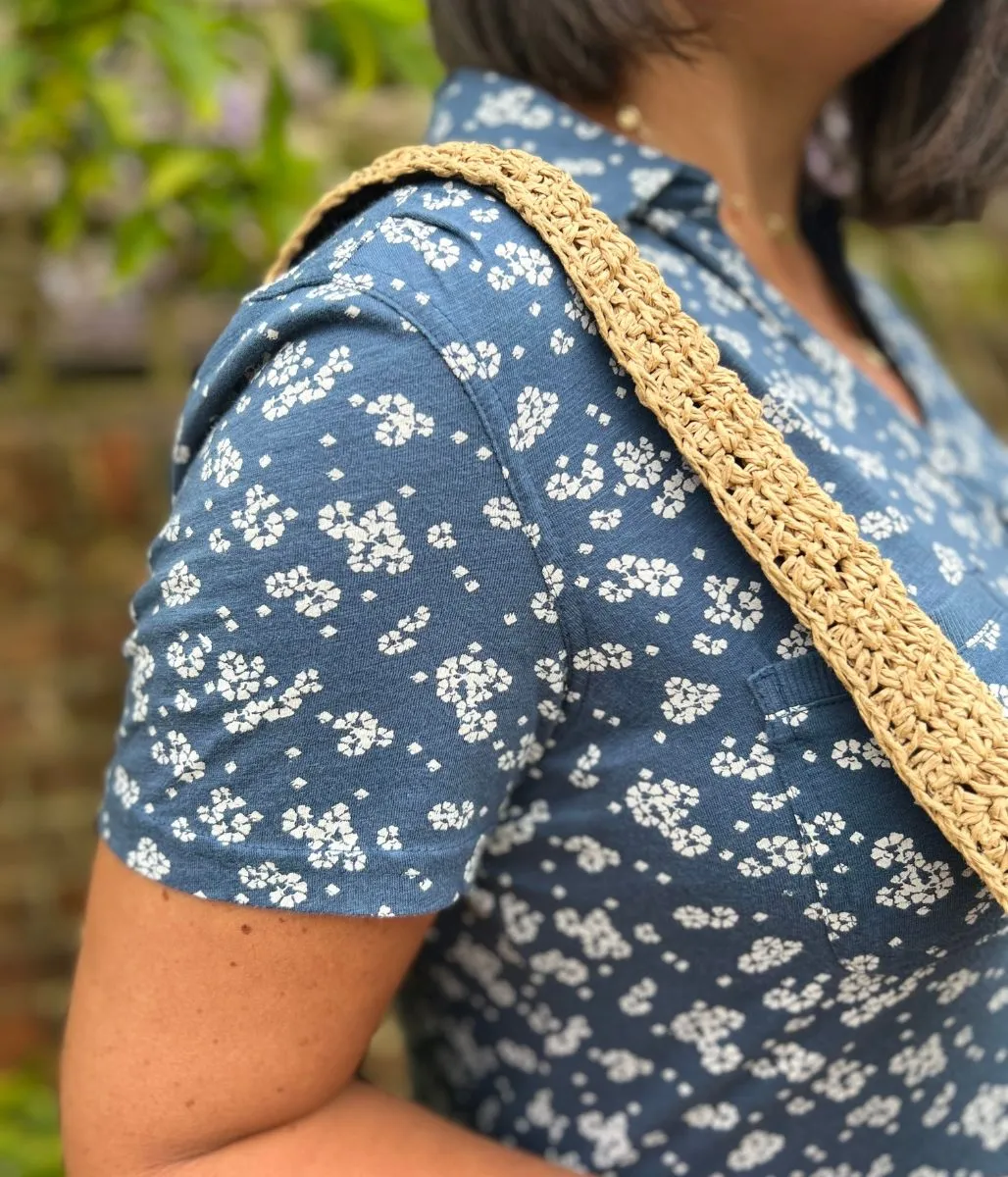 Blue Flower Jersey Shirt