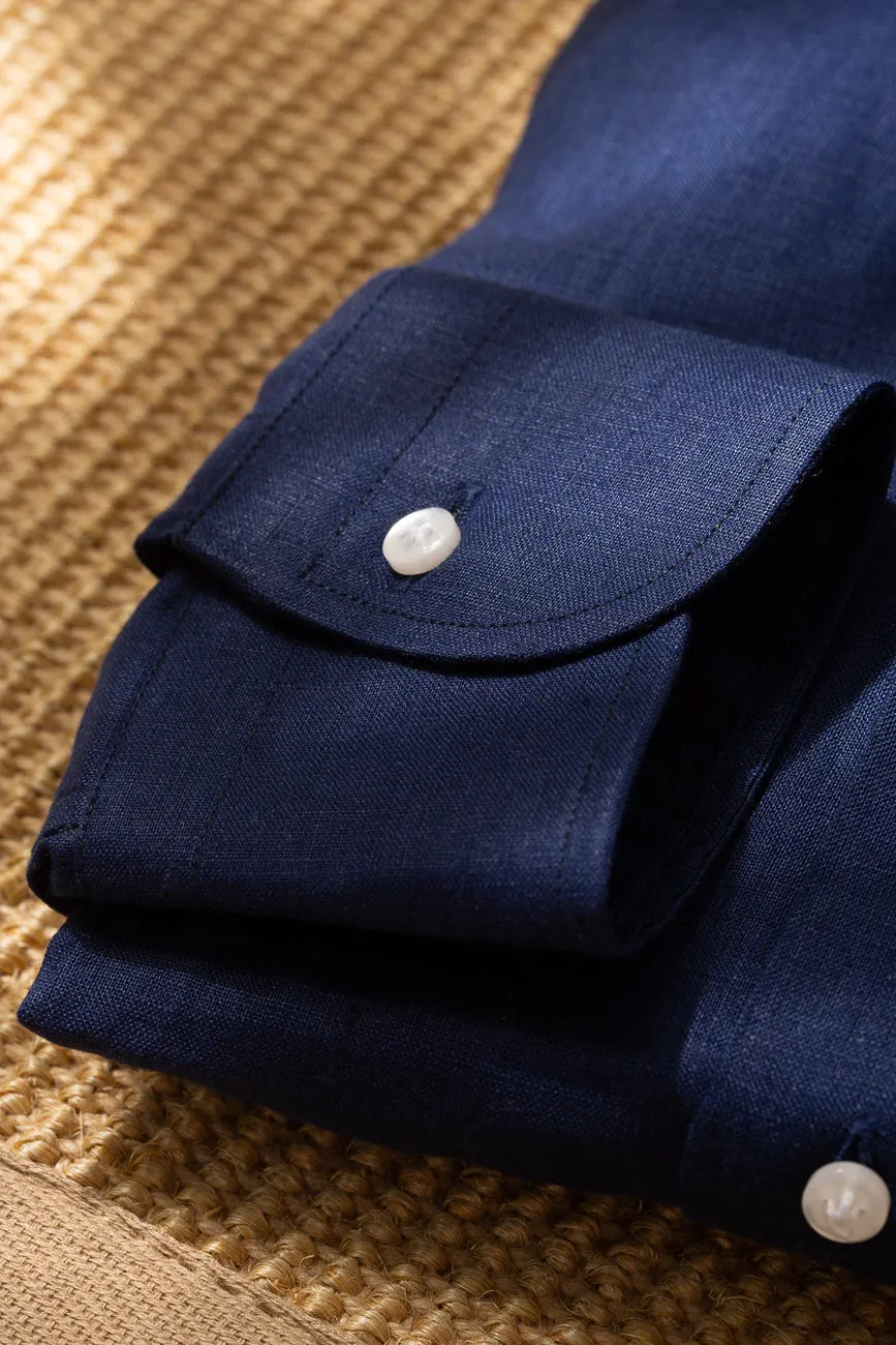 Blue linen shirt - Made in Italy