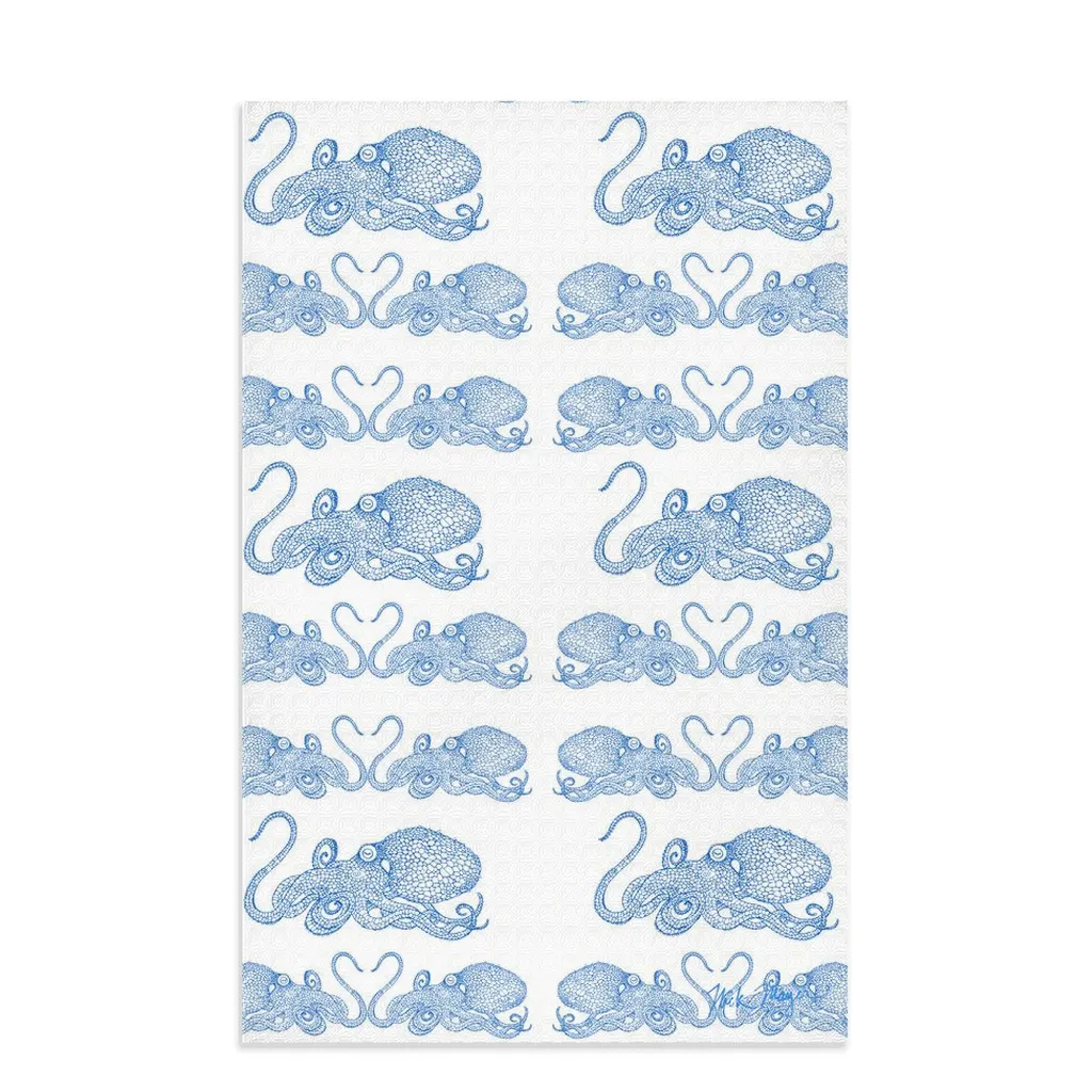 Blue Octopus II Soft Kitchen Towel