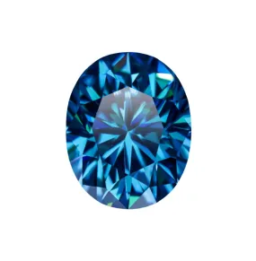 Blue Oval Cut Moissanite Loose Stones