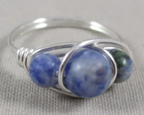 Blue Quartz Wire Wrapped Ring 1pc (Custom Sizes)