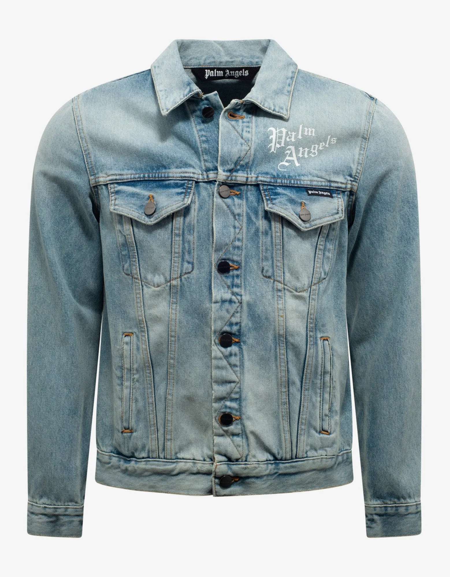 Blue Sacred Heart Print Denim Jacket -