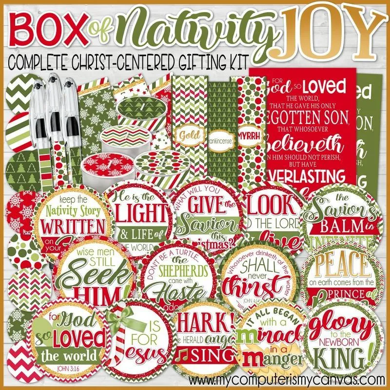 Box of Nativity JOY {Gift Tag Kit} PRINTABLE