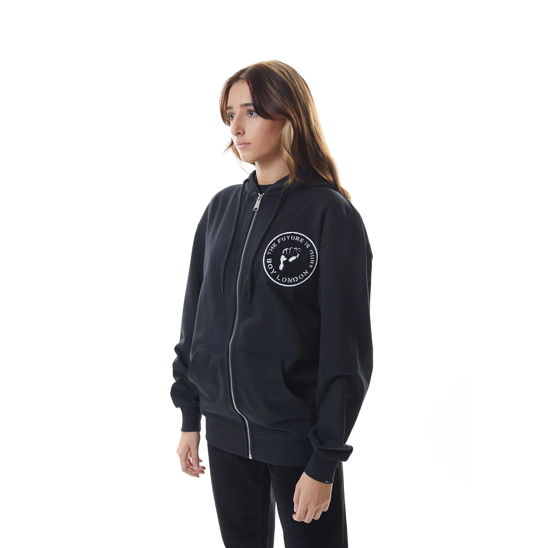 BOY FUTURE ZIP HOODIE - BLACK