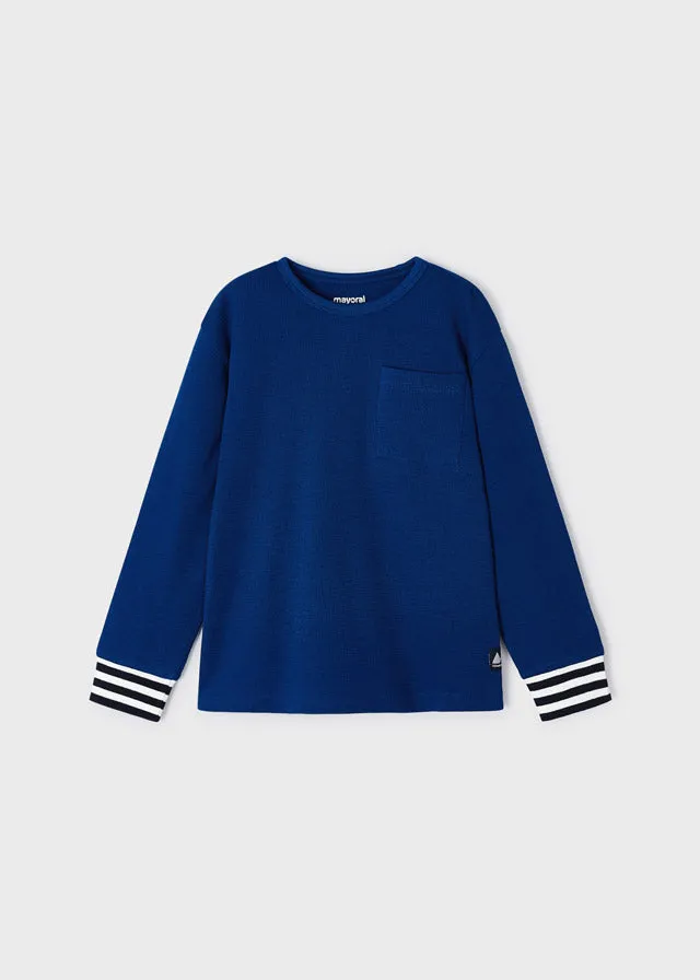 Boys Long Sleeve Pocket T-Shirt | Klein Blue