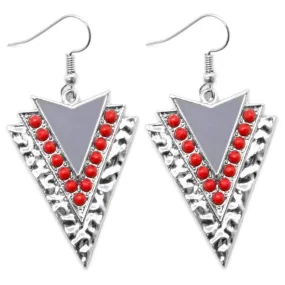 Breakout Artist Red and Gray Earrings