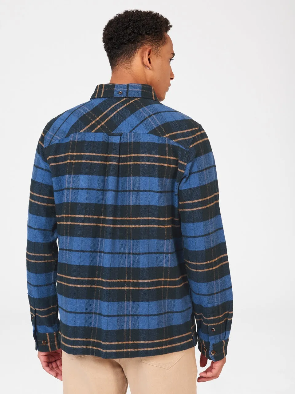 Brushed Ivy Check Overshirt - Riviera Blue