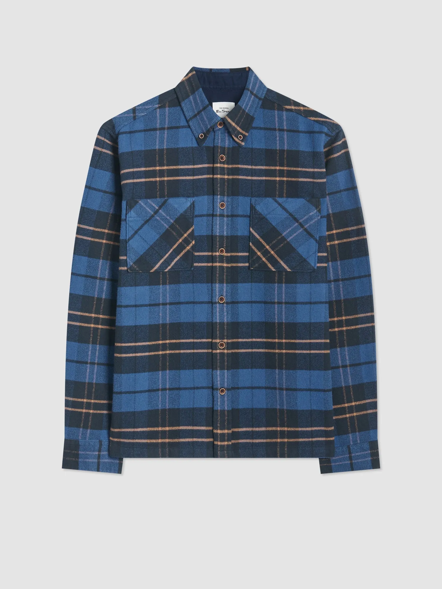 Brushed Ivy Check Overshirt - Riviera Blue