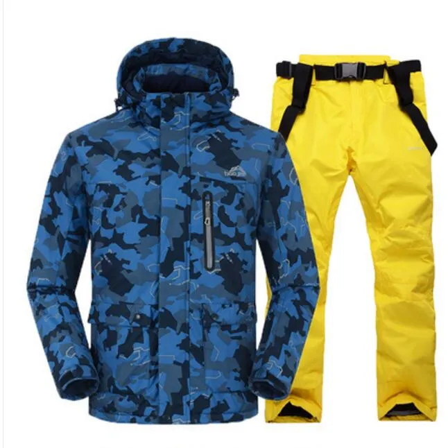 Camouflage Blue Ski Suit For Men