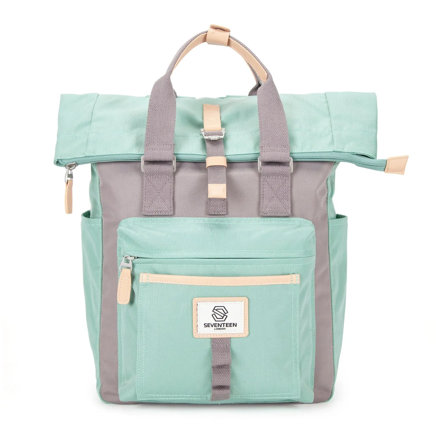 Canary Wharf Backpack - Pastel Green with Grey