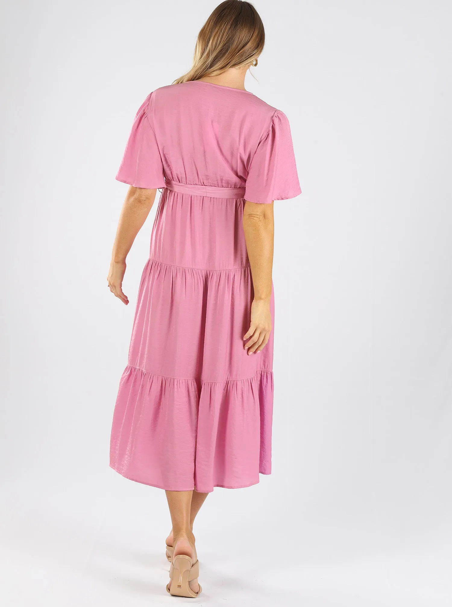 Cara Pink Maternity Maxi Dress