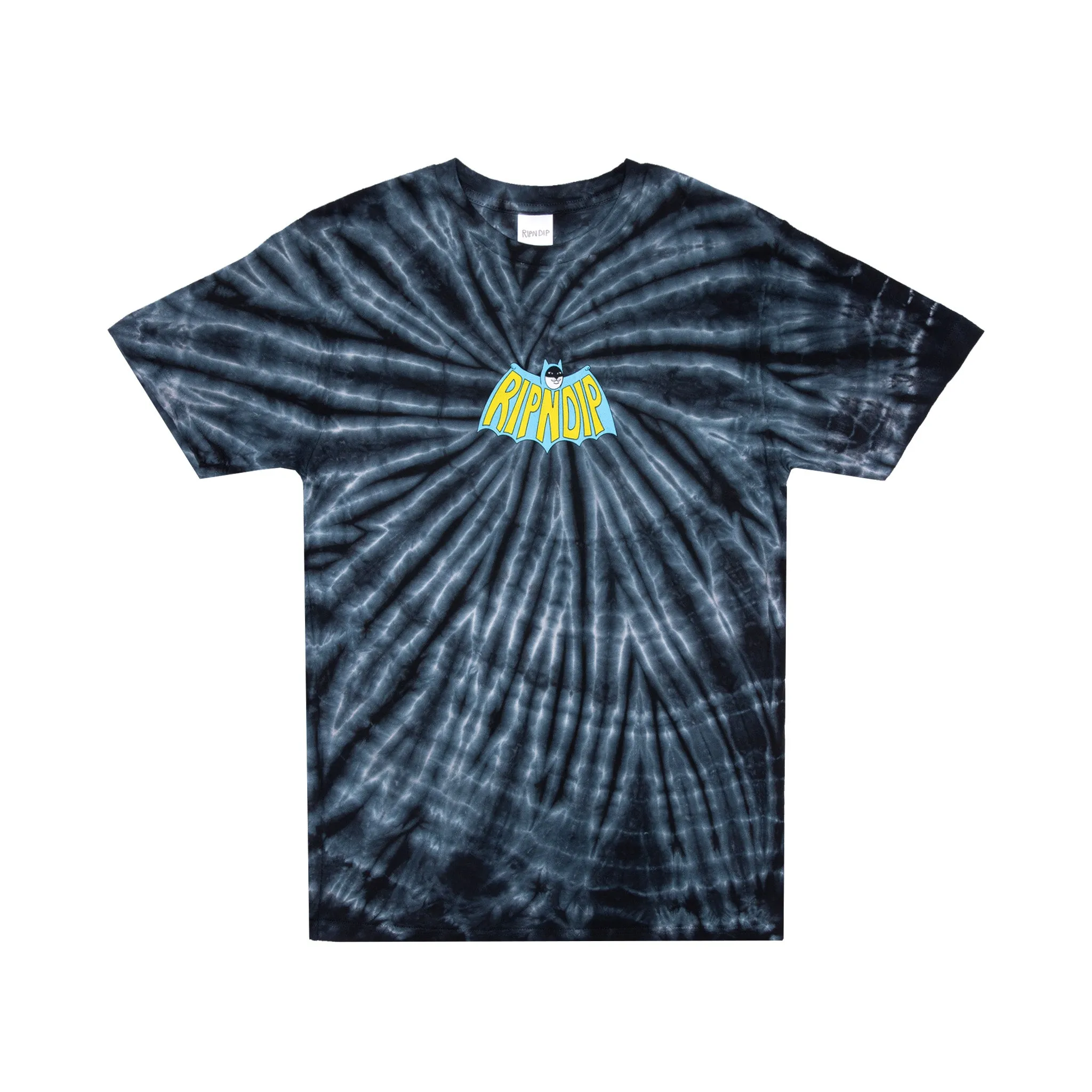 Catman Tee (Black Spiral Tie Dye)