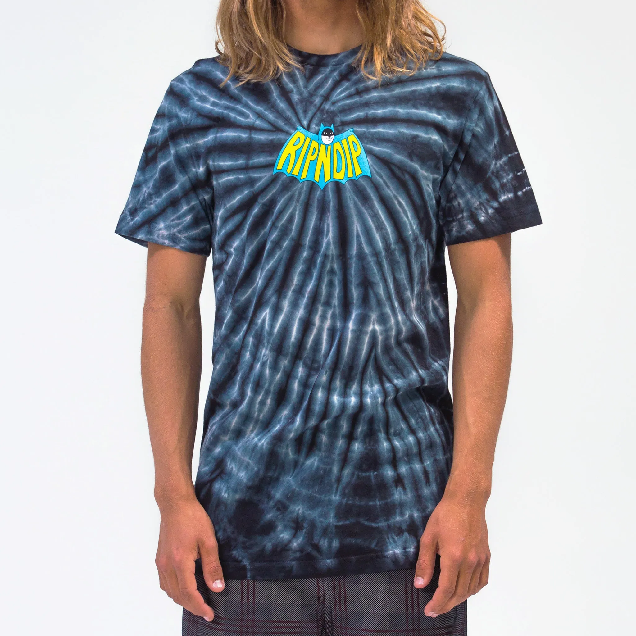 Catman Tee (Black Spiral Tie Dye)