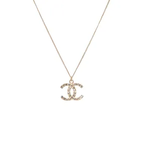 Chanel Gold Baguette Crystal CC Necklace