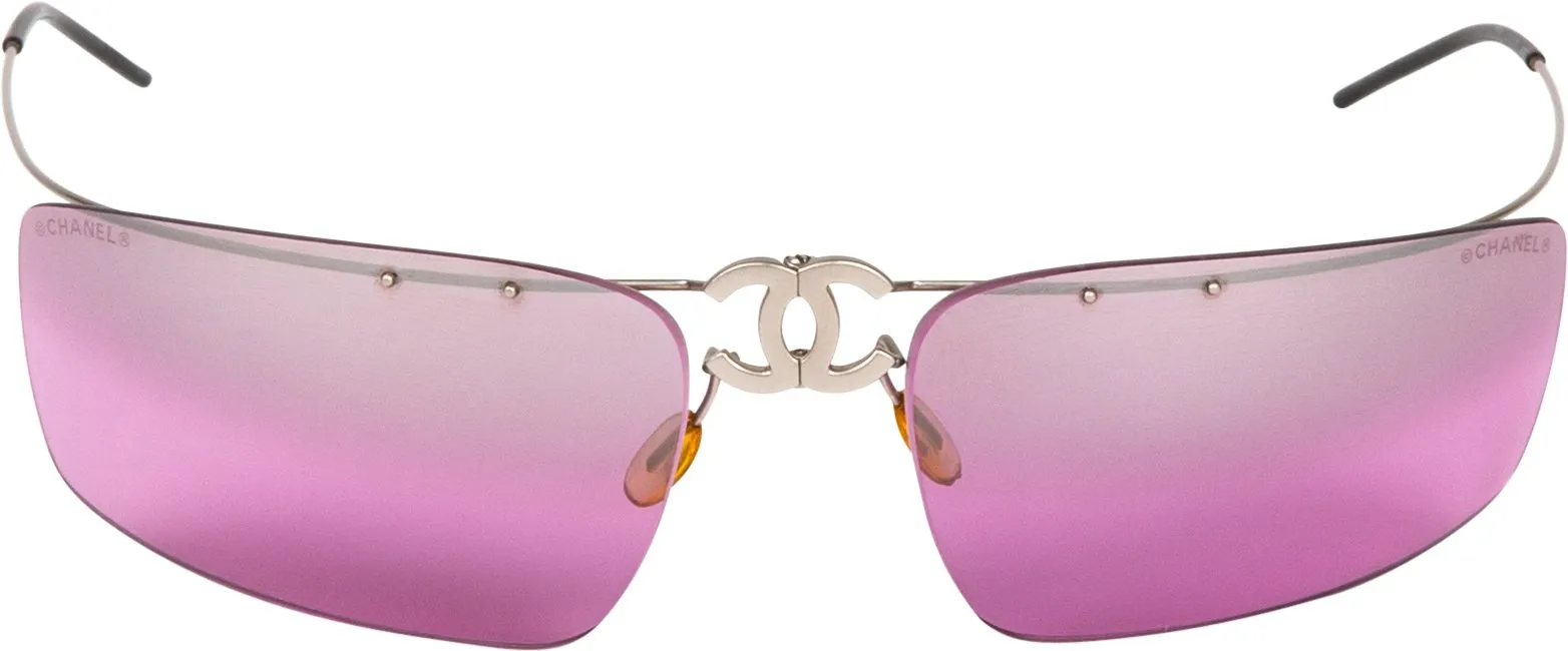 Chanel Logo Mirrored Pink Sunglasses