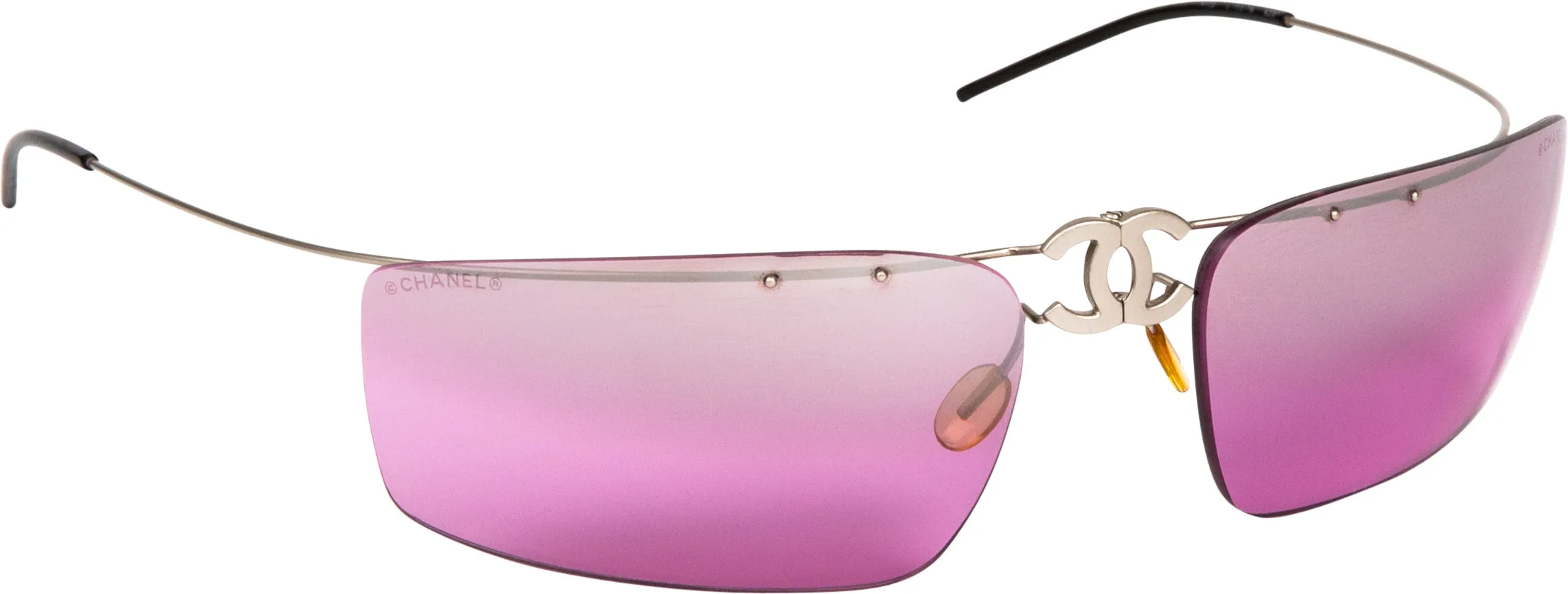 Chanel Logo Mirrored Pink Sunglasses