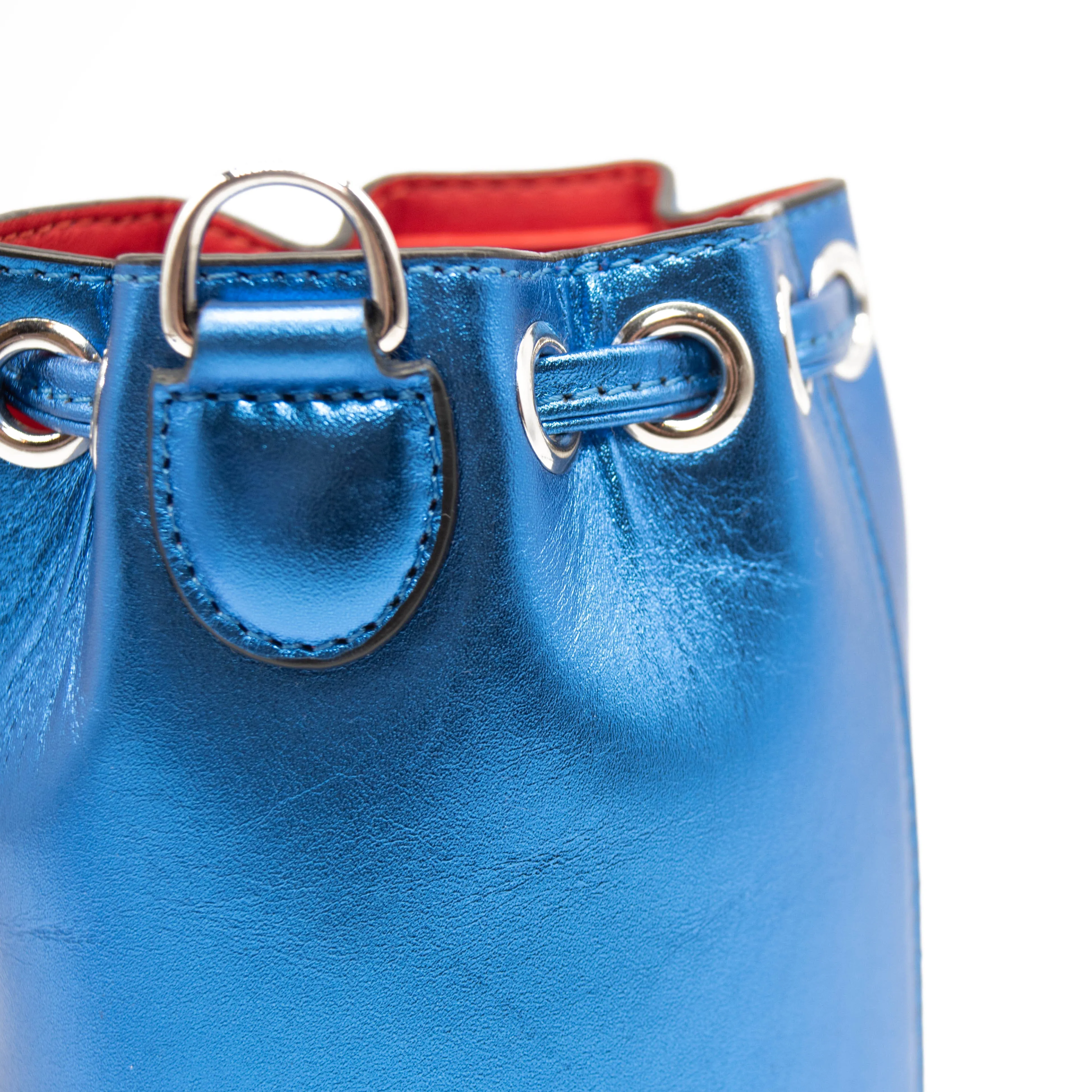 Christian Louboutin Mini Marie Jane Metallic Leather Bucket Bag