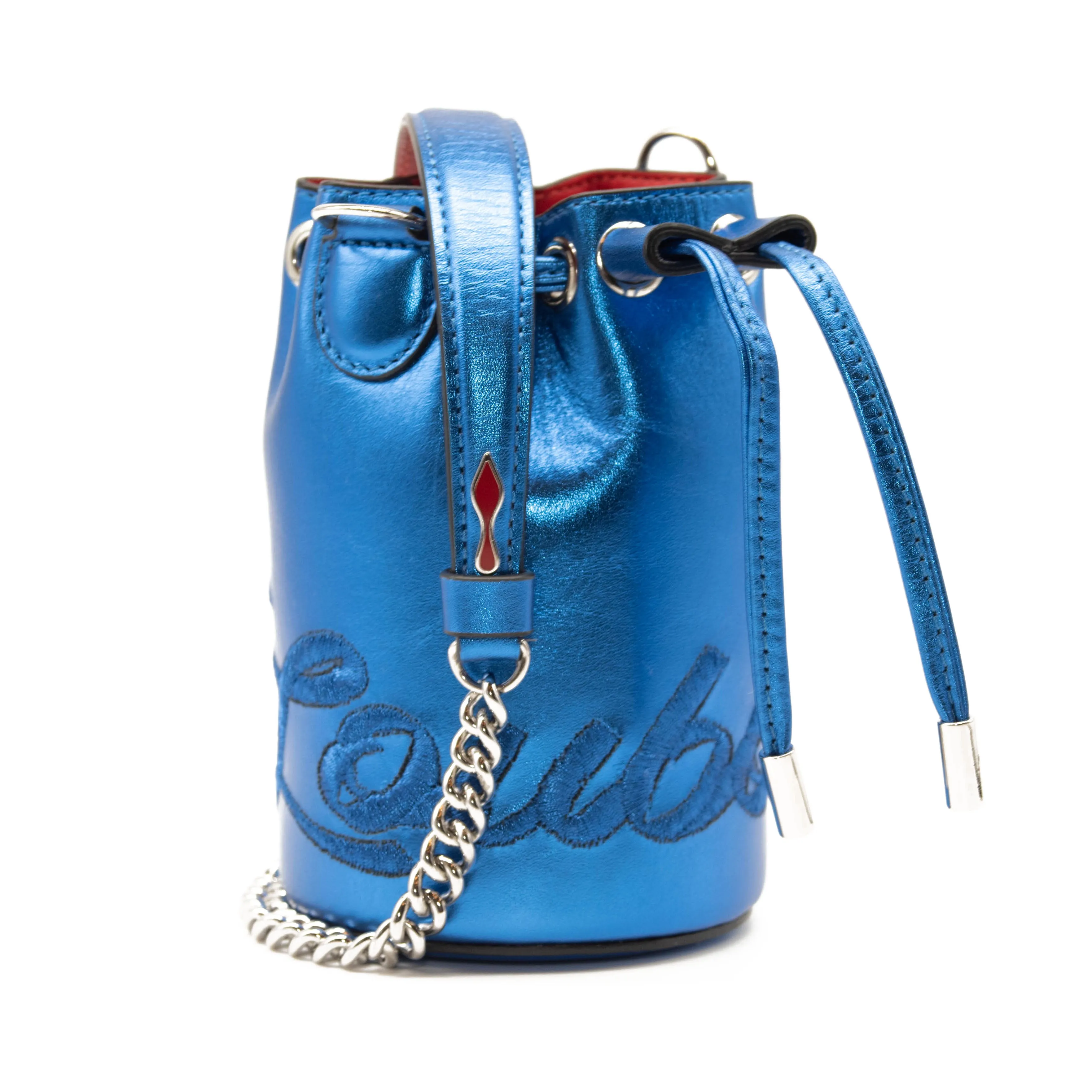 Christian Louboutin Mini Marie Jane Metallic Leather Bucket Bag