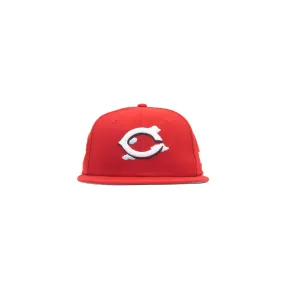 Cincinnati Reds Comic Cloud Fitted Cap (Red/Cloud Blue)