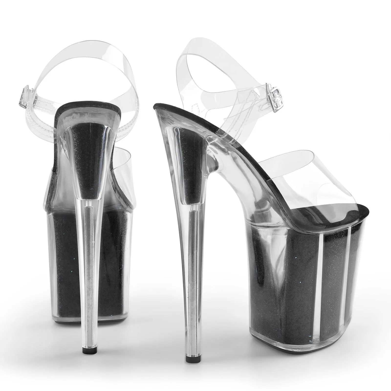 Clear Platform High Heel Ankle Strap Sandals