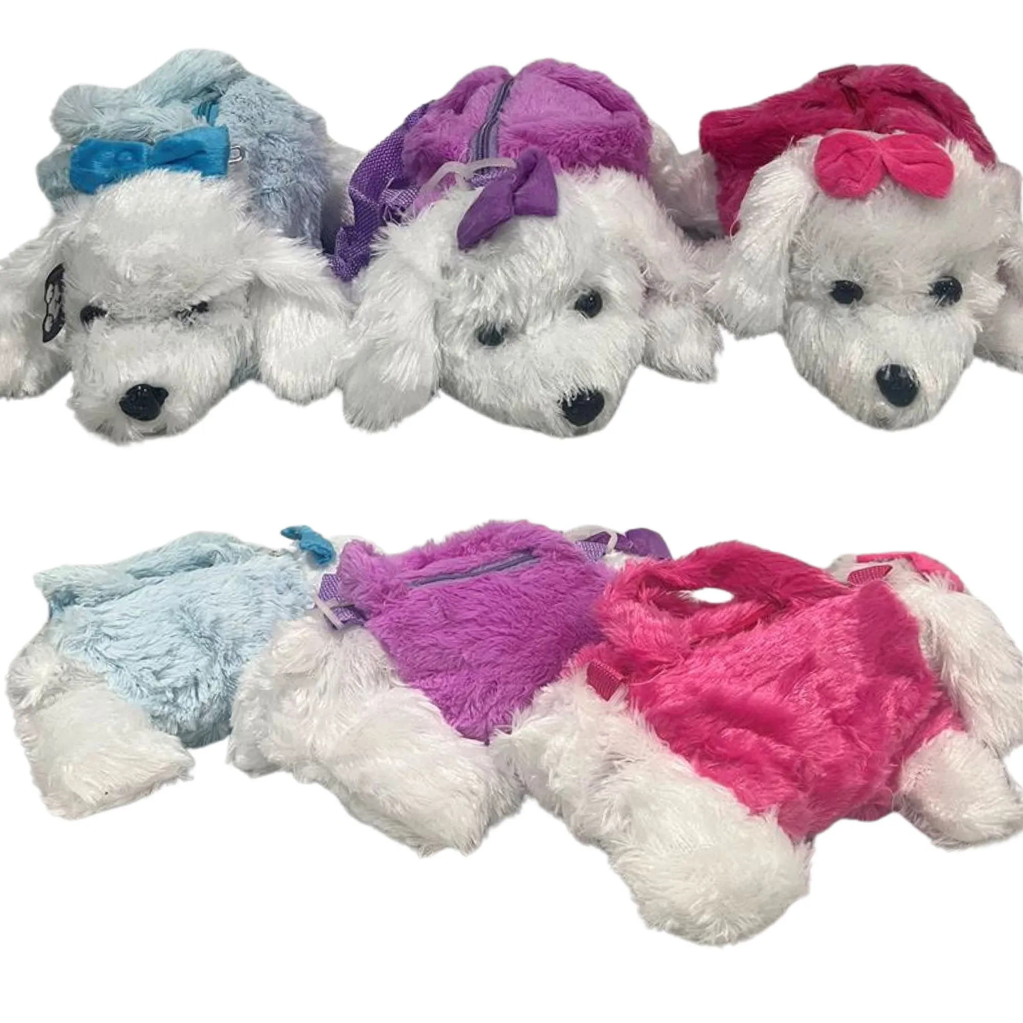 CLEARANCE KIDS PLUSH DOG BAG (CASE OF 36 - $2.25 / PIECE)  Wholesale Plush Dog Crossbody Bag in Assorted Colors SKU: 9075-2-PLUSH-36