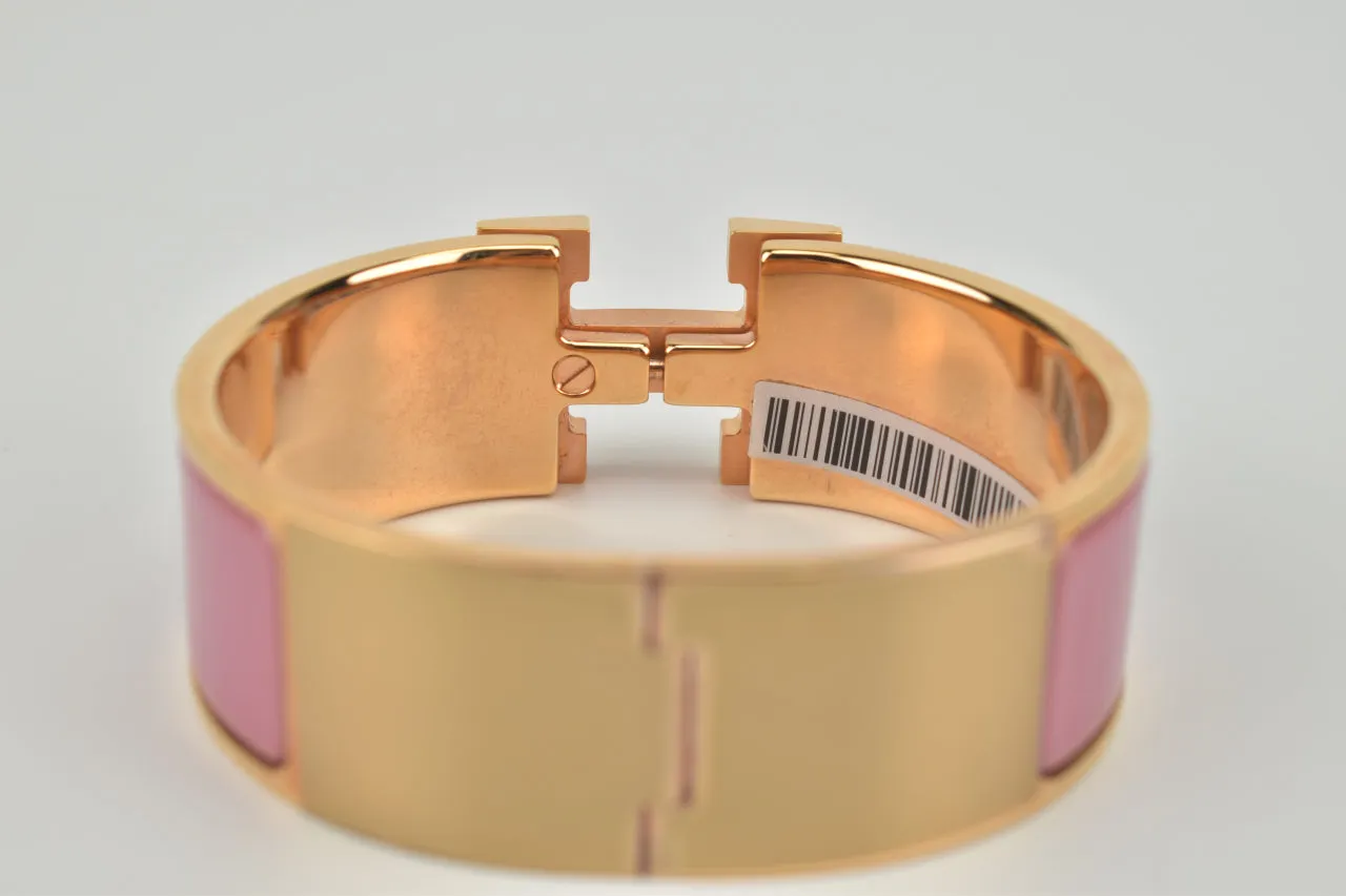 Clic Clac H Bracelet (PM) in Rose Velours RGHW