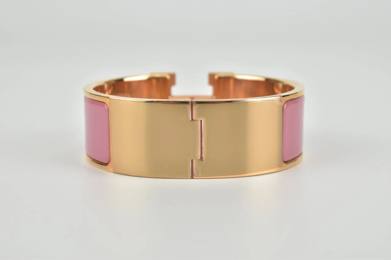 Clic Clac H Bracelet (PM) in Rose Velours RGHW