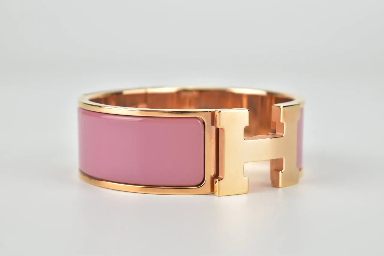 Clic Clac H Bracelet (PM) in Rose Velours RGHW