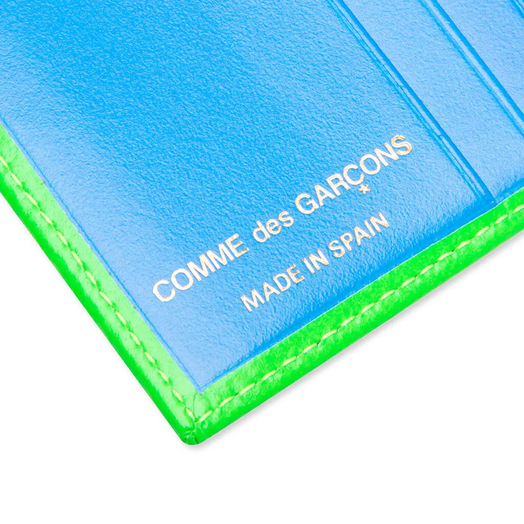 Comme des Garcons Super Fluo Wallet - Green/Blue