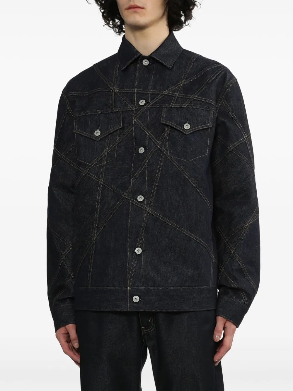 Contrast-Stitching Denim Jacket