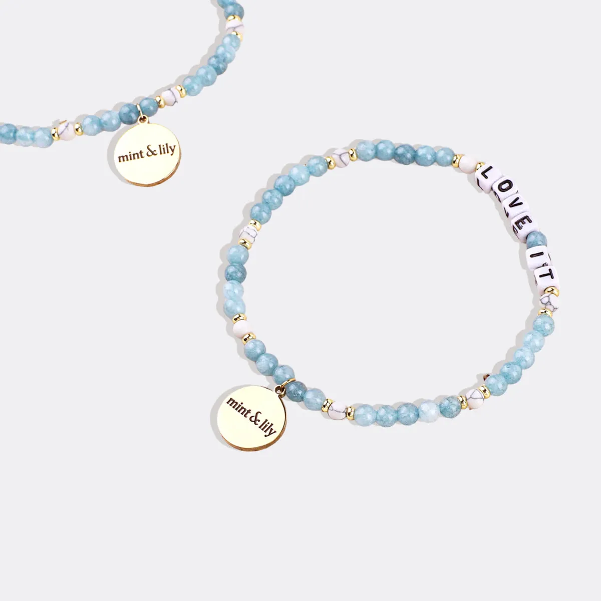 Custom Blue Stone Beaded Friendship Bracelet